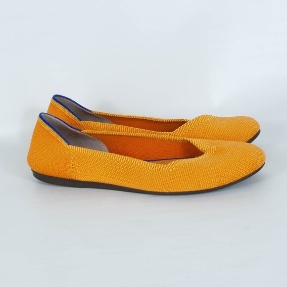 Rothy's Shoes - Rothy's Round Toe Knit Slip On Flat Marigold Yellow Womens Size 8.5